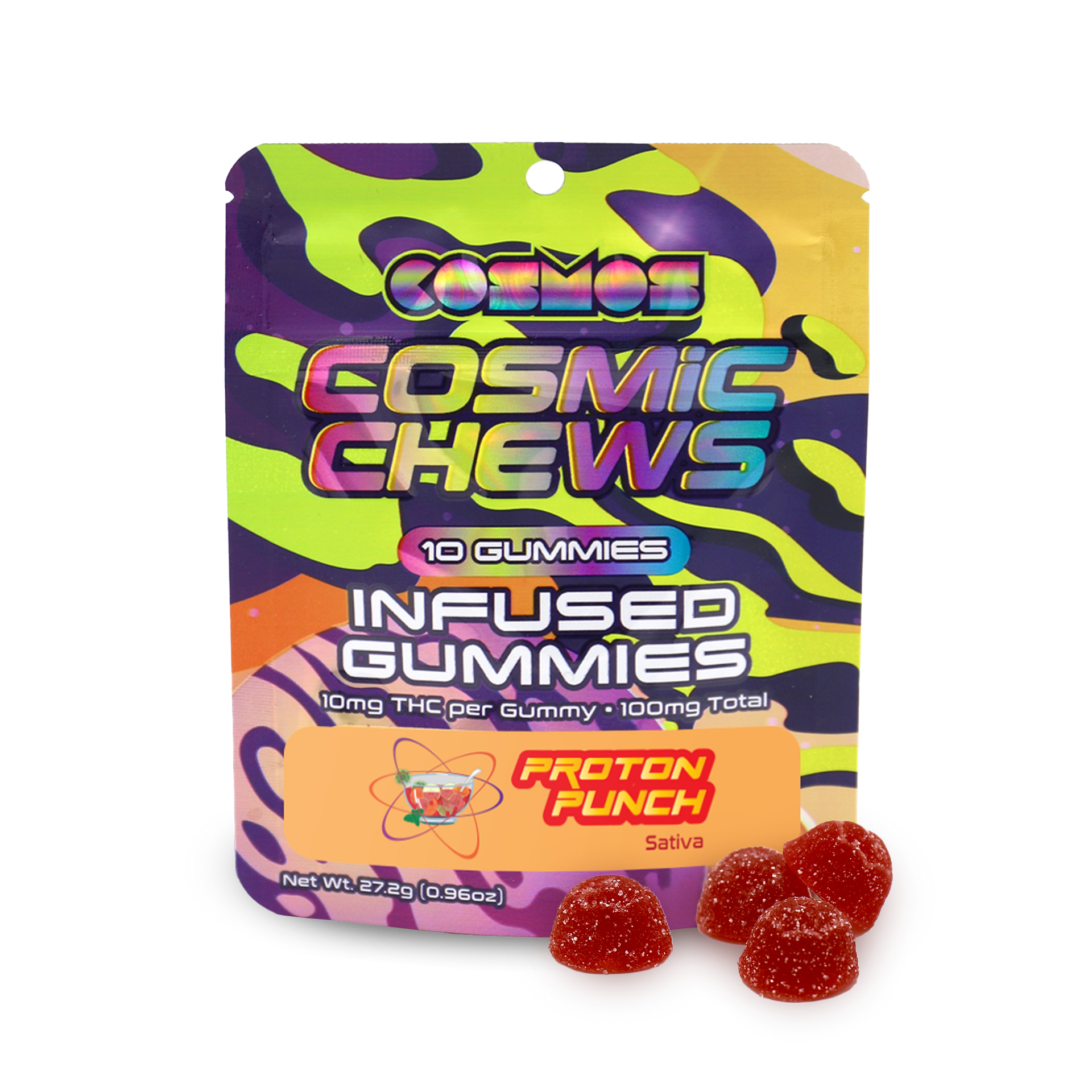 Cosmic Chews Delta-9 THC Infused Gummies - Proton Punch (100mg